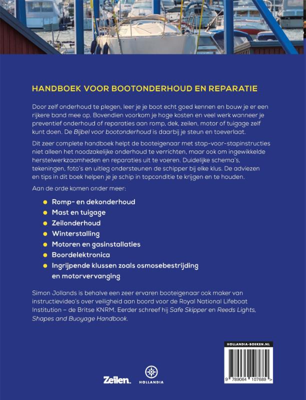 Achterkant van Bijbel voor bootonderhoud