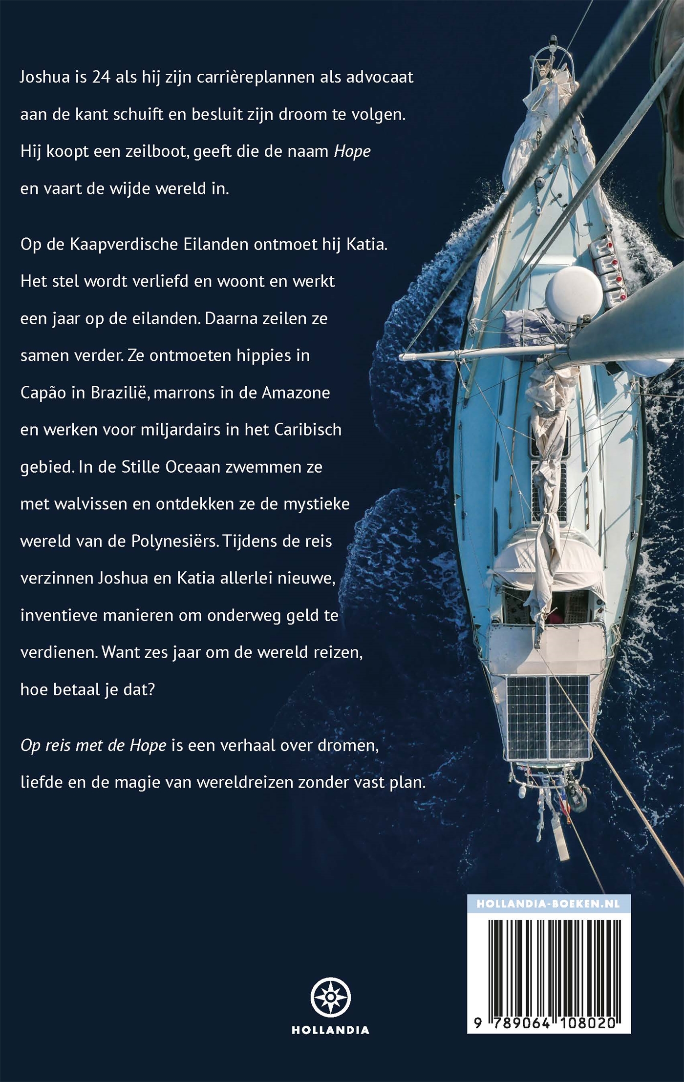Achterkant van Op reis met de Hope