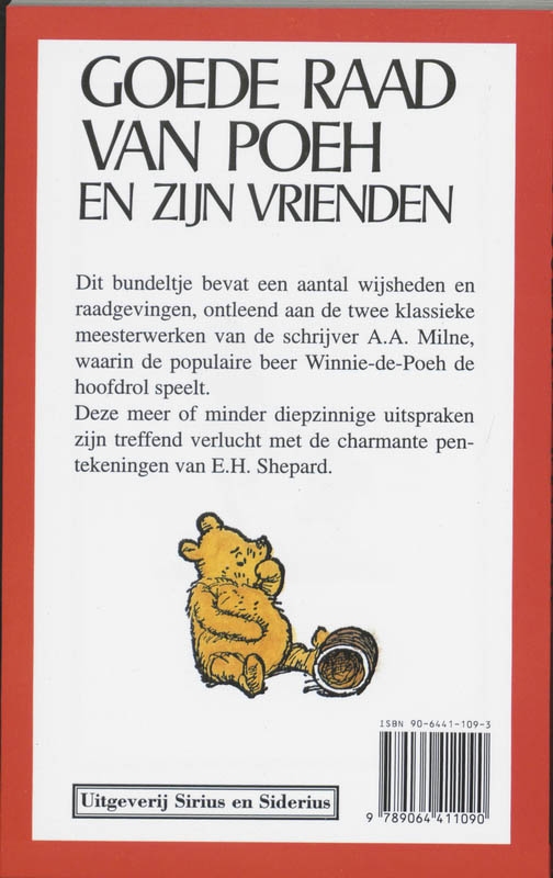 Achterkant van Goede raad van Poeh en zijn vrienden