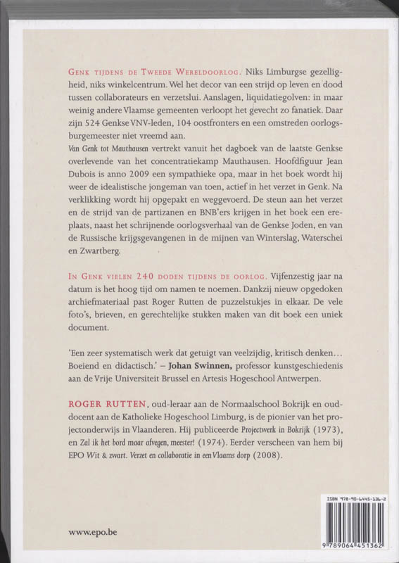 Achterkant van Van Genk tot Mauthausen