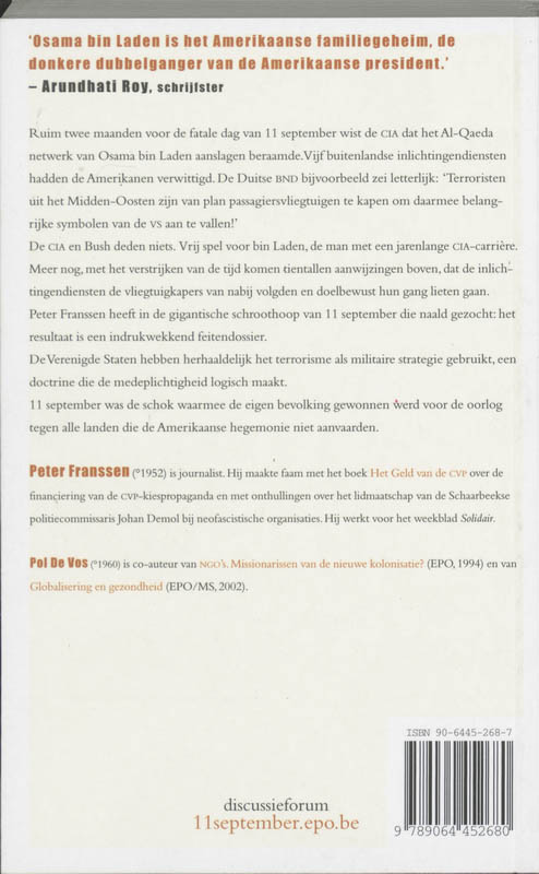 Achterkant van 11 september