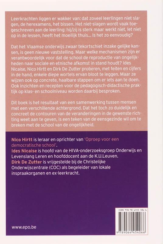 Achterkant van De school van ongelijkheid