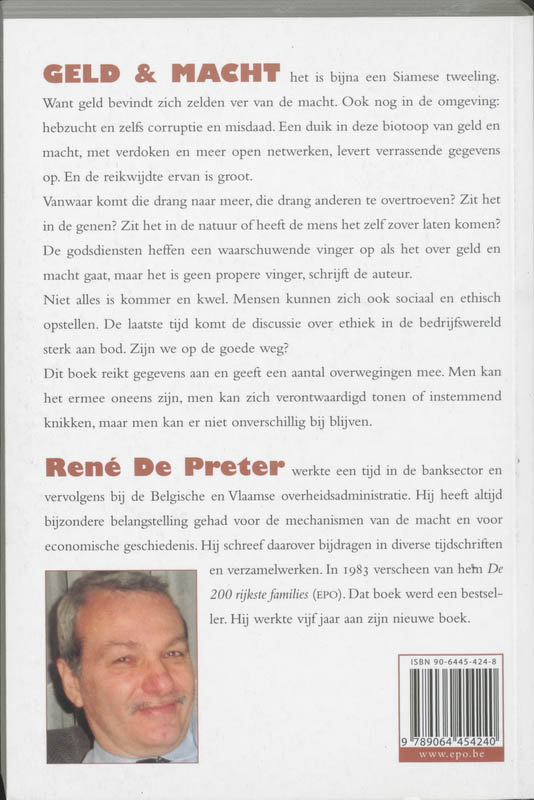 Achterkant van Geld & macht