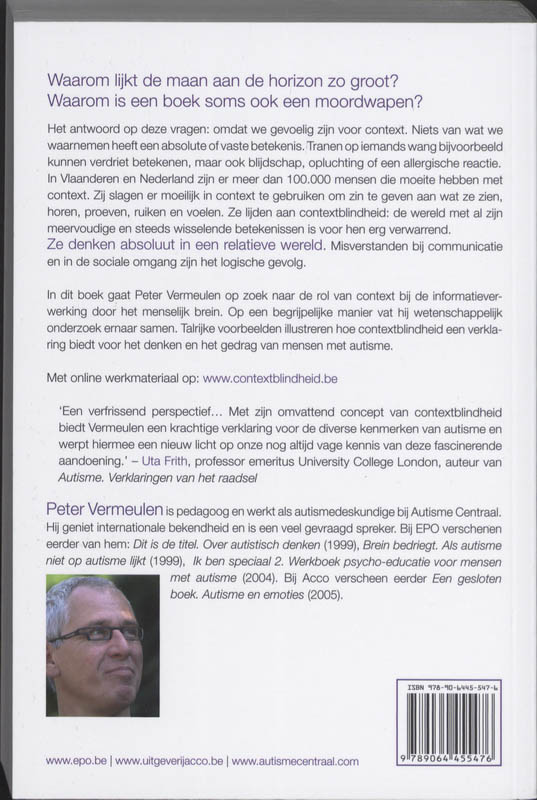 Achterkant van Autisme als contextblindheid