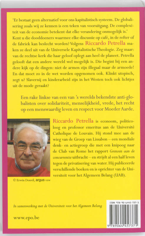 Achterkant van Een nieuw verhaal van de wereld