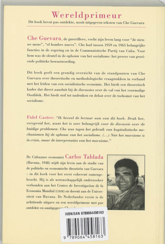 Achterkant van Het economisch denken van Che Guevara