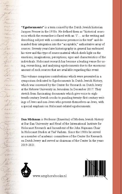 Achterkant van EGODOCUMENTS in Dutch Jewish History