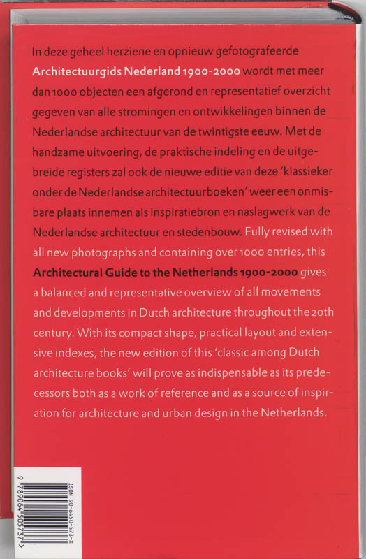 Achterkant van Architectuurgids Nederland 1900-2000