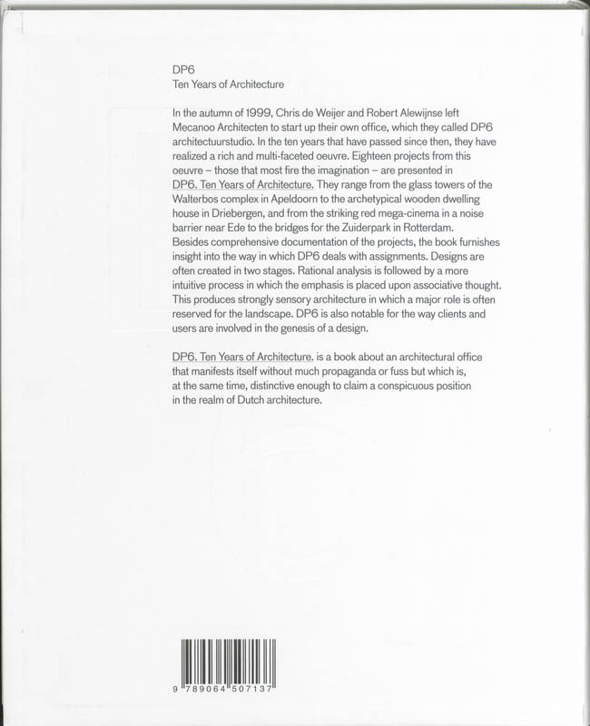 Achterkant van DP6. Ten Years of Architecture