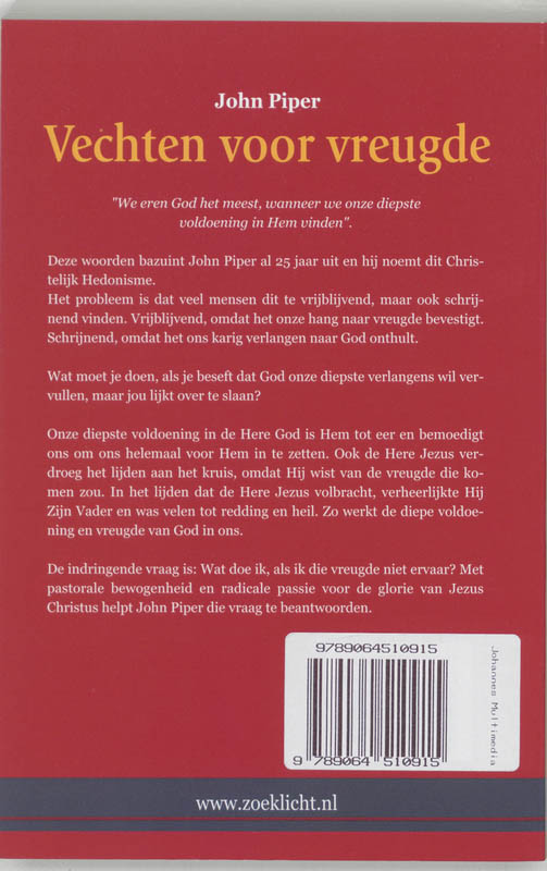 Achterkant van Vechten voor vreugde