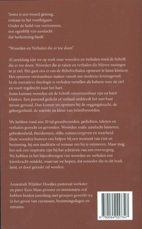 Achterkant van Woorden en verhalen die er toe doen