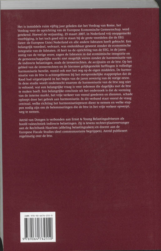 Achterkant van De harmonisatie van de btw