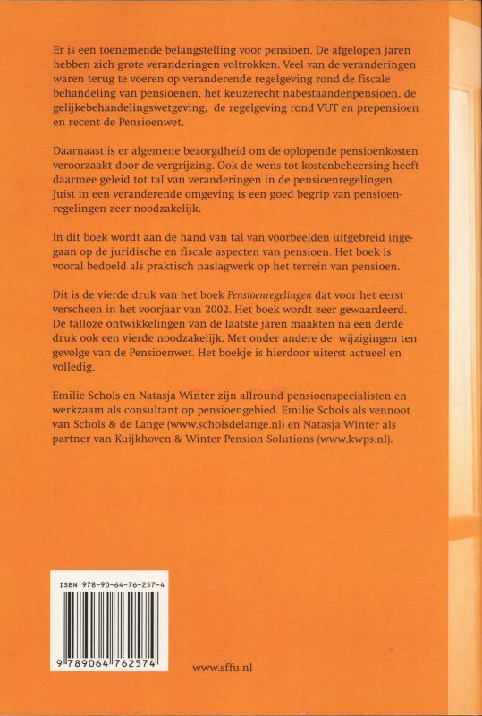 Achterkant van Pensioenregelingen