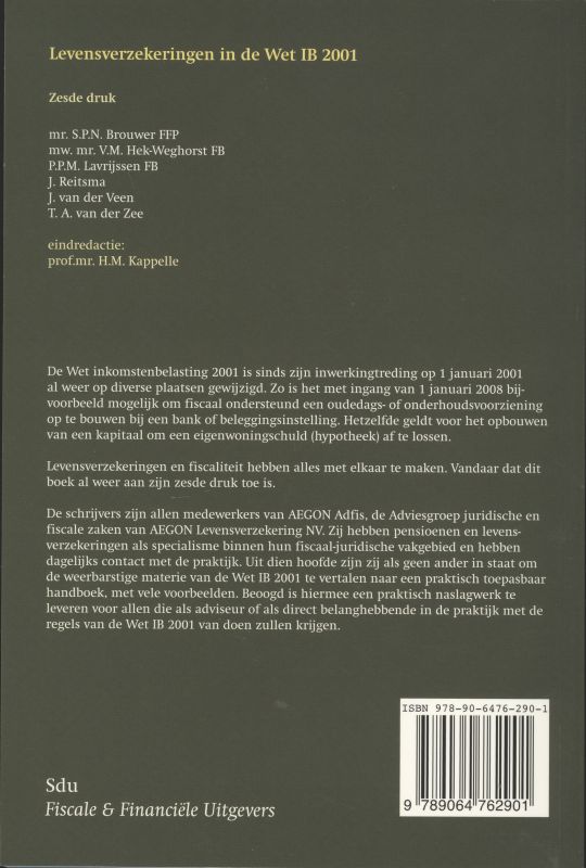 Achterkant van Levensverzekeringen in de Wet IB 2001