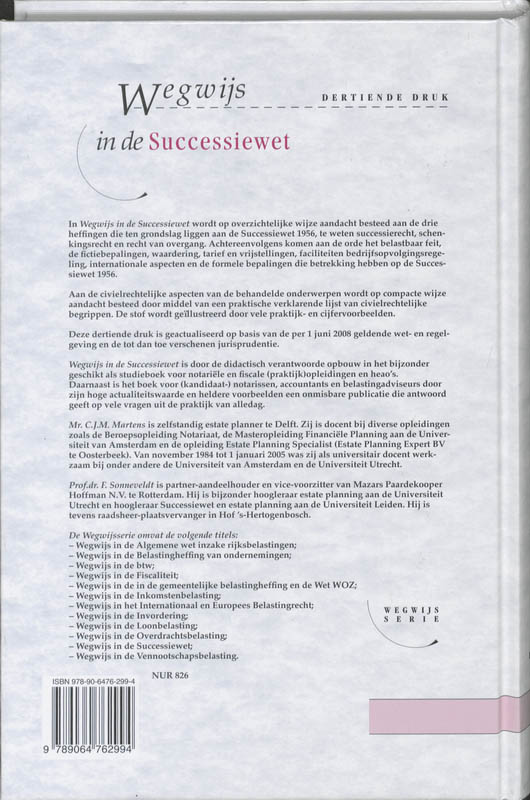 Achterkant van Wegwijs in de successiewet