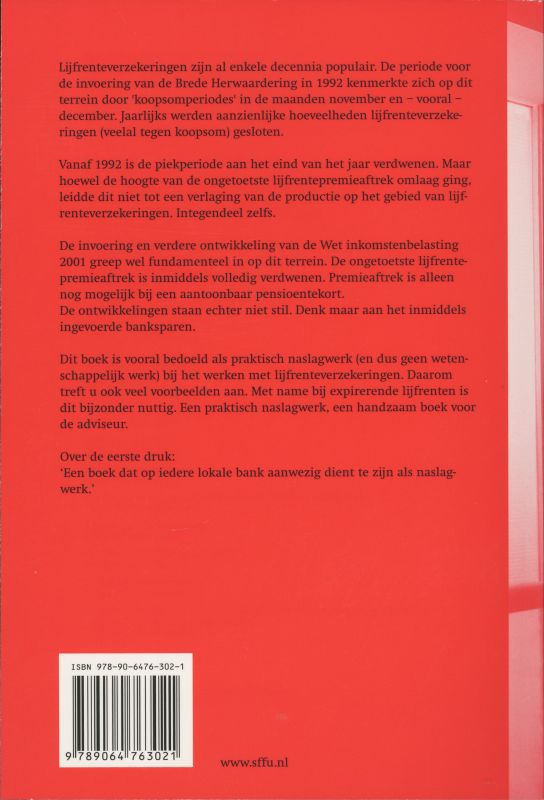 Achterkant van Lijfrenteverzekeringen in de Wet IB 2001