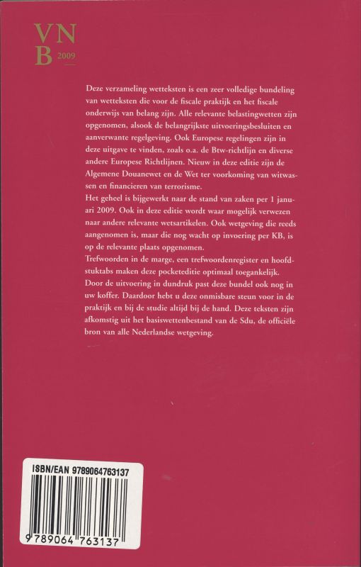Achterkant van 2009
