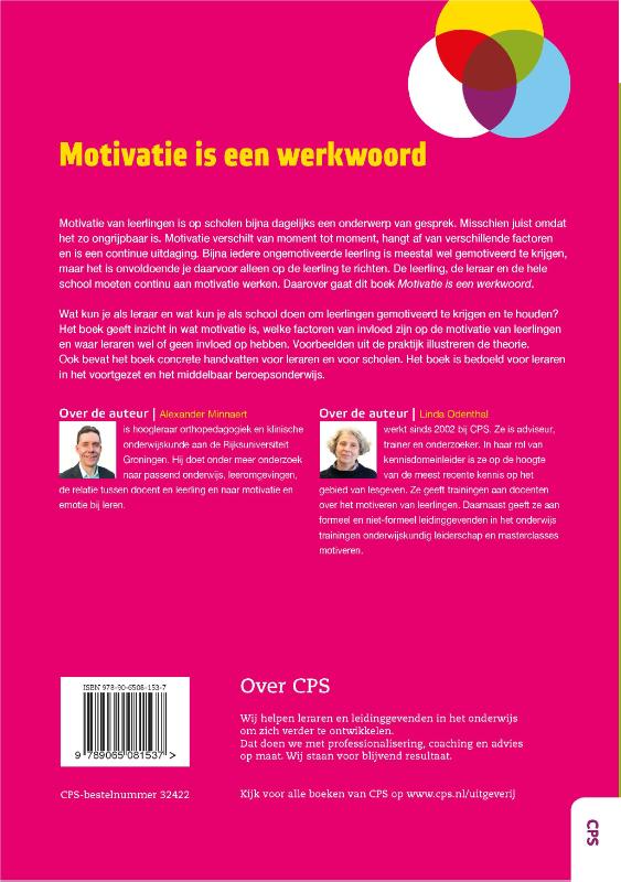 Achterkant van Motivatie is een werkwoord