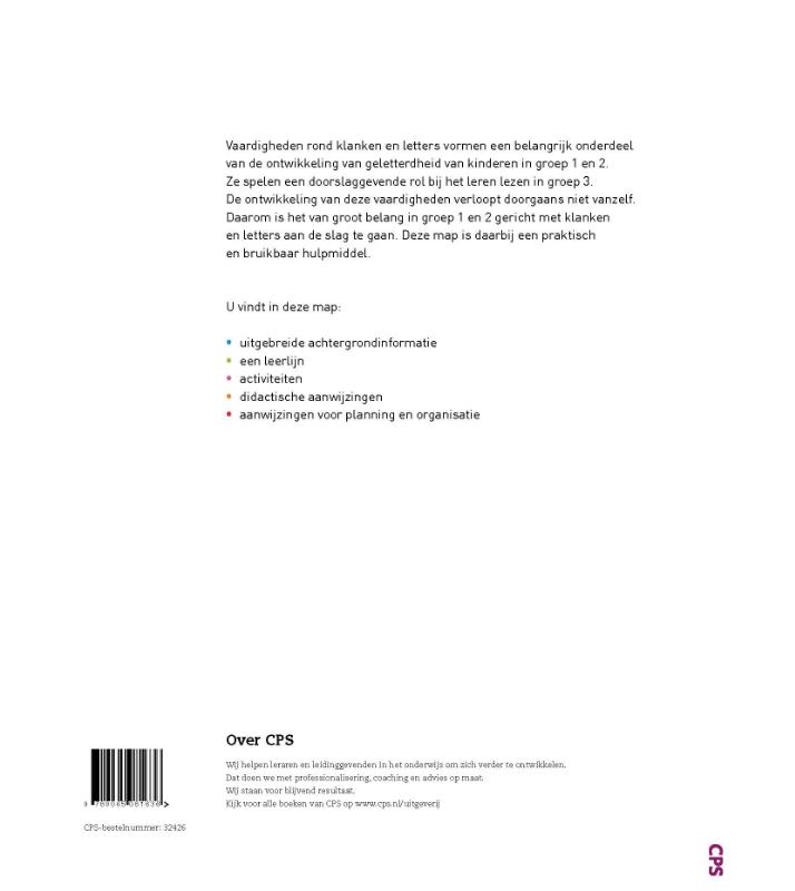 Achterkant van Werkmap Fonemisch bewustzijn