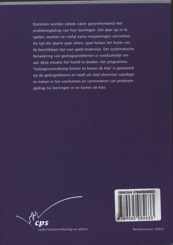 Achterkant van Gedragsverandering binnen en buiten de klas