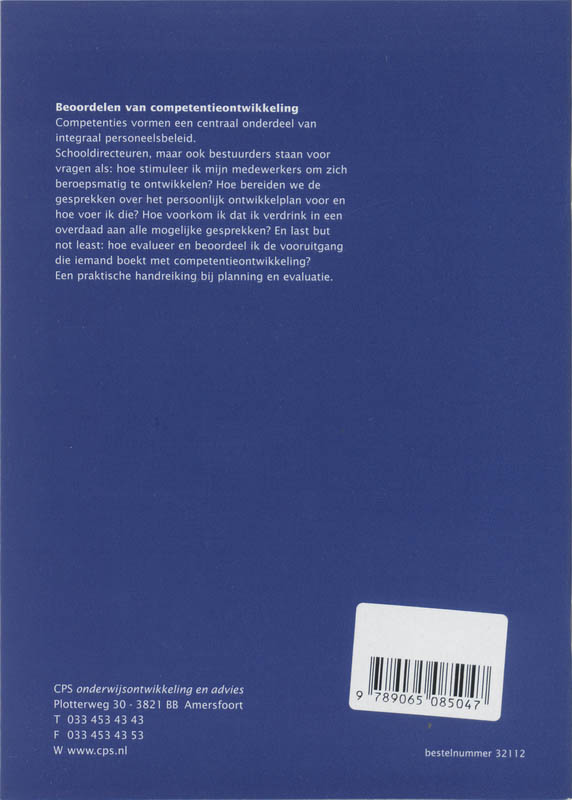 Achterkant van Beoordelen van competentieontwikkeling
