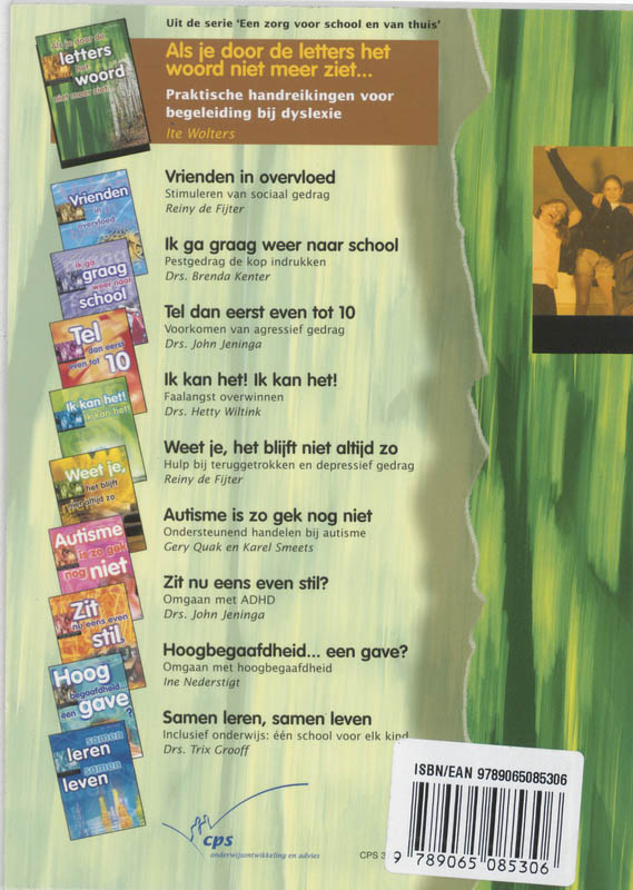 Achterkant van Als je door de letters het woord niet meer ziet ...