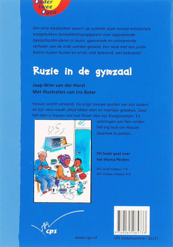 Achterkant van Ruzie in de gymzaal