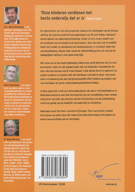 Achterkant van Onderwijskundig leiderschap in het primair onderwijs
