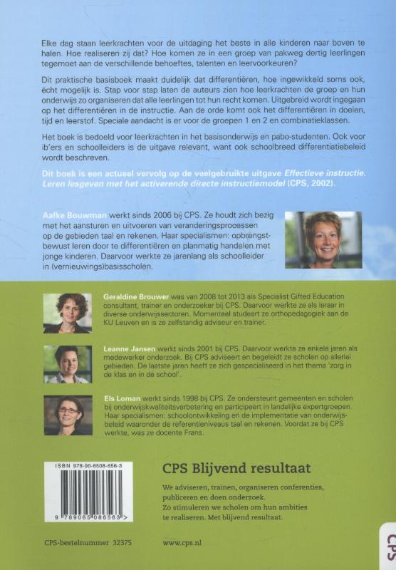Achterkant van Differentieren is te leren!
