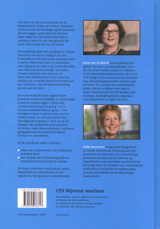 Achterkant van Handboek technisch lezen in de basisschool