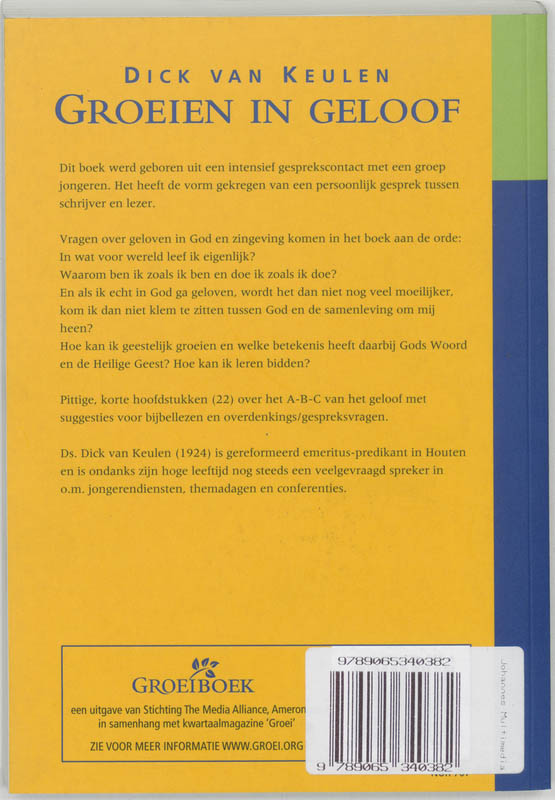 Achterkant van Groeien in geloof