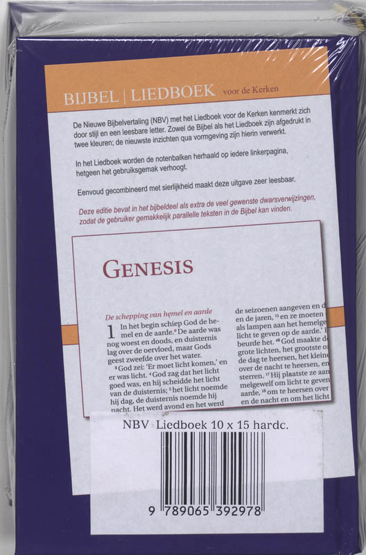 Achterkant van Bijbel Liedboek voor de Kerken