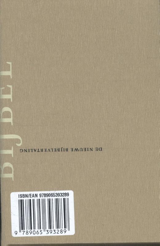 Achterkant van Bijbel Nieuwe Bijbelvertaling