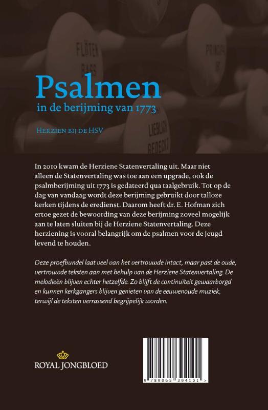 Achterkant van Psalmen in de berijming van 1773