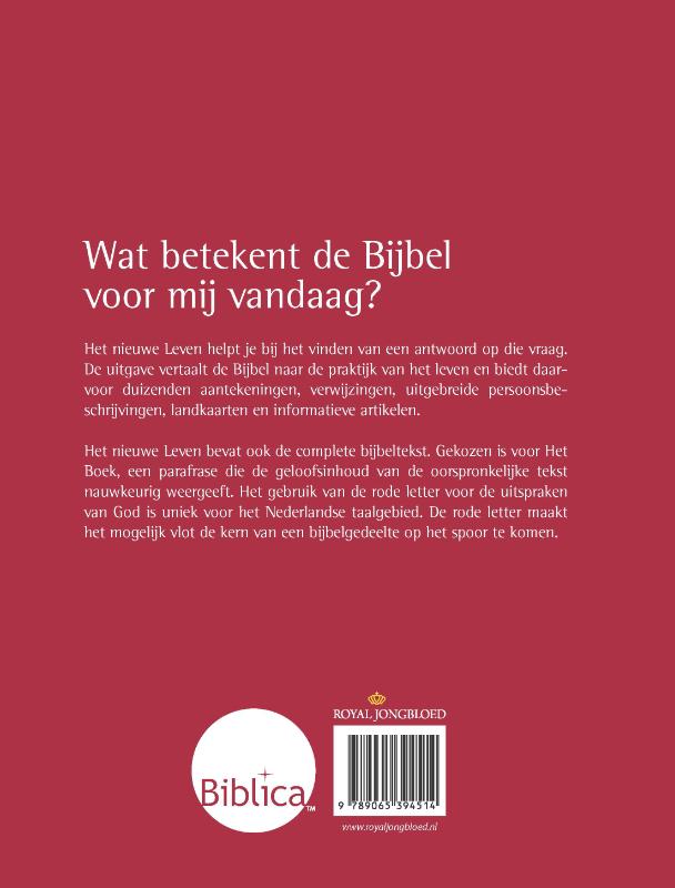 Achterkant van Het nieuwe Leven