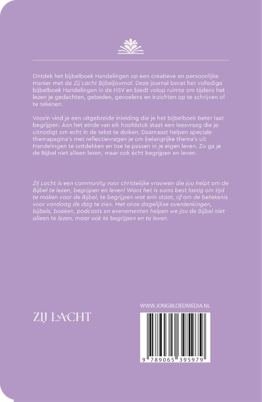 Achterkant van Zij Lacht Bijbeljournal Handelingen HSV