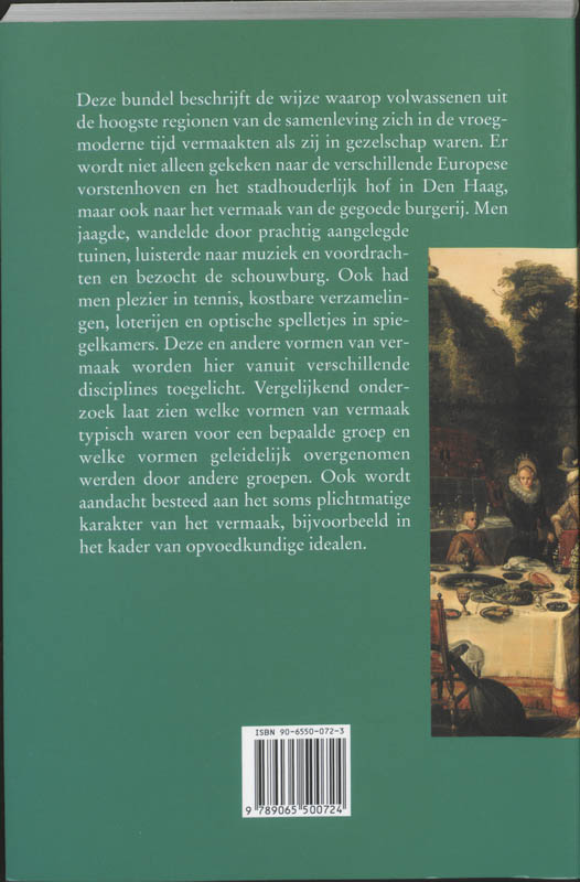 Achterkant van Vermaak van de elite in de vroegmoderne tijd