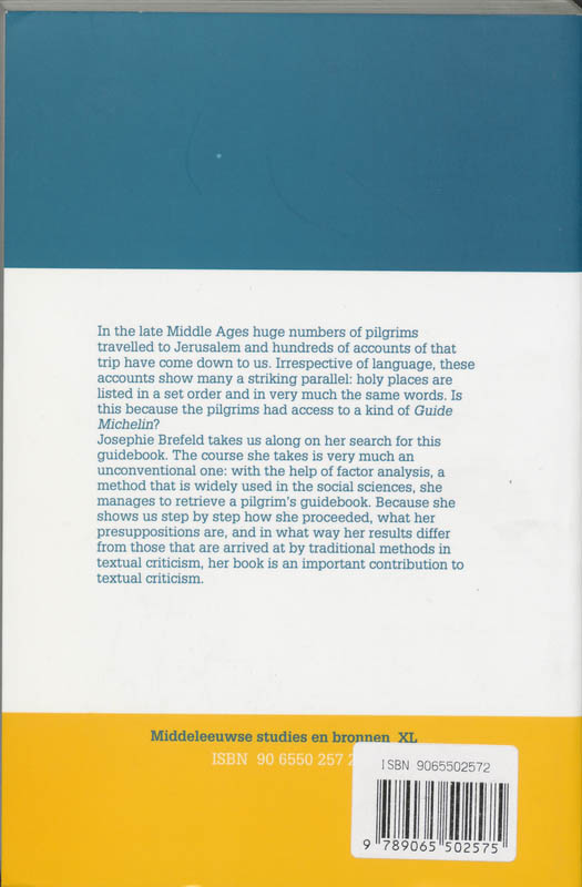 Achterkant van A guidebook for the Jerusalem pilgrimage in the Late Middle Ages