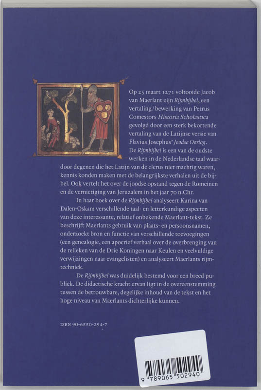 Achterkant van Studies over Jacob van Maerlants Rijmbijbel