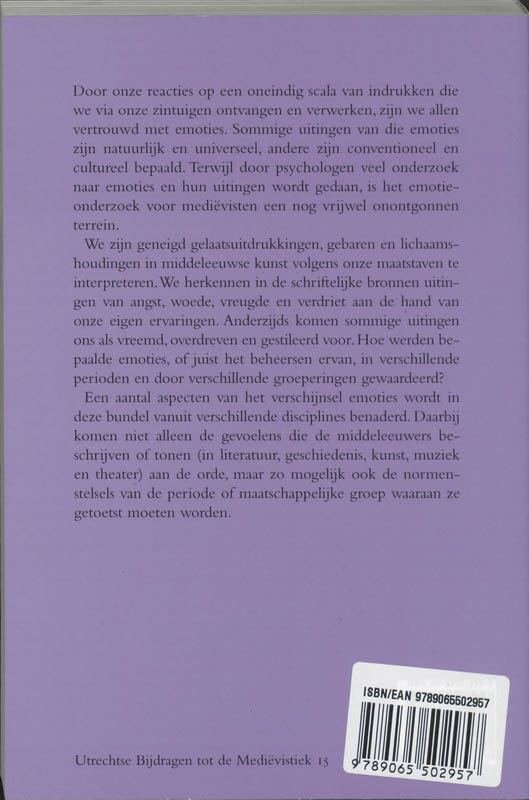 Achterkant van Emoties in de Middeleeuwen