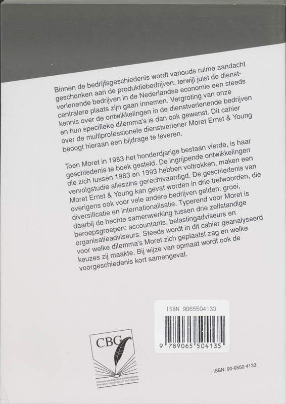 Achterkant van Moret 110 jaar