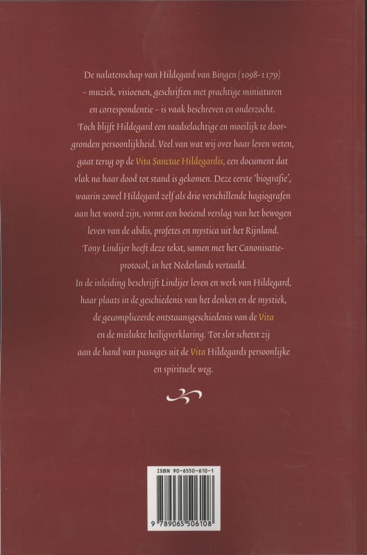 Achterkant van De Vita van Hildegard