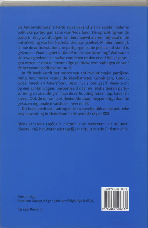 Achterkant van De opbouw van de Antirevolutionaire Partij 1850-1888