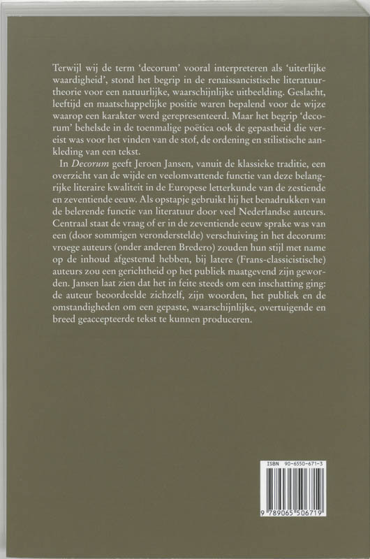 Achterkant van Decorum