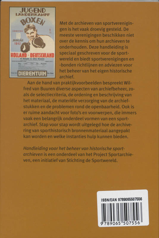 Achterkant van Handleiding voor het beheer van historische sportarchieven