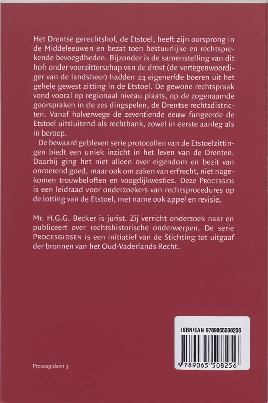 Achterkant van De Etstoel van Drente