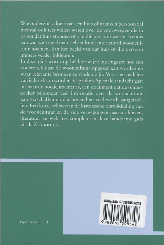 Achterkant van Op zoek naar het historische interieur