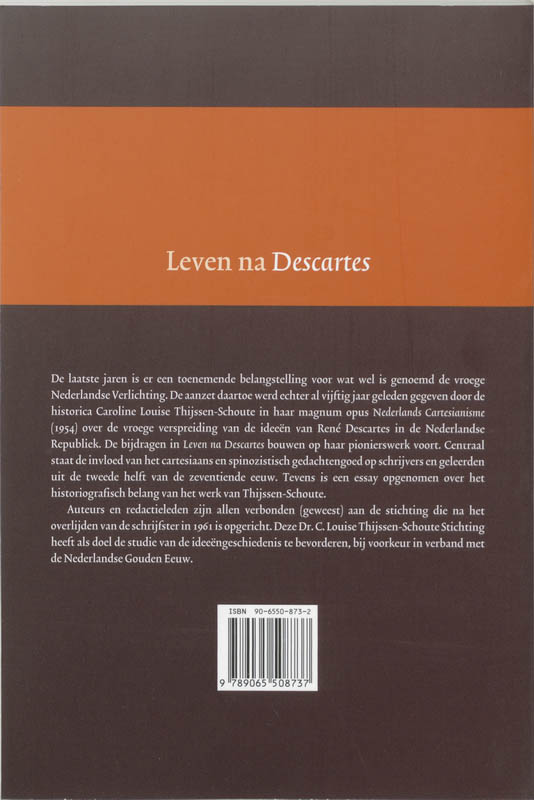 Achterkant van Leven na Descartes