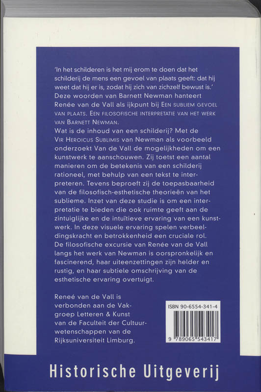 Achterkant van Een subliem gevoel van plaats