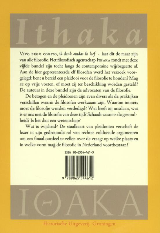 Achterkant van Pleidooi voor de filosofie